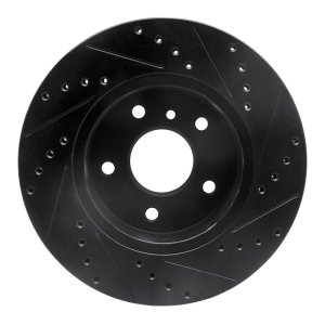 Land Rover Range Rover Brake Rotor (1) - Front Left - R1 Concepts - Drilled & Slotted - Black - `94-`02